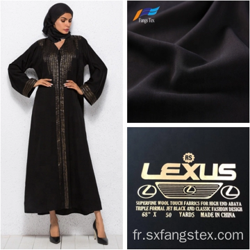 Tissu Abaya noir de mode de collection musulmane islamique